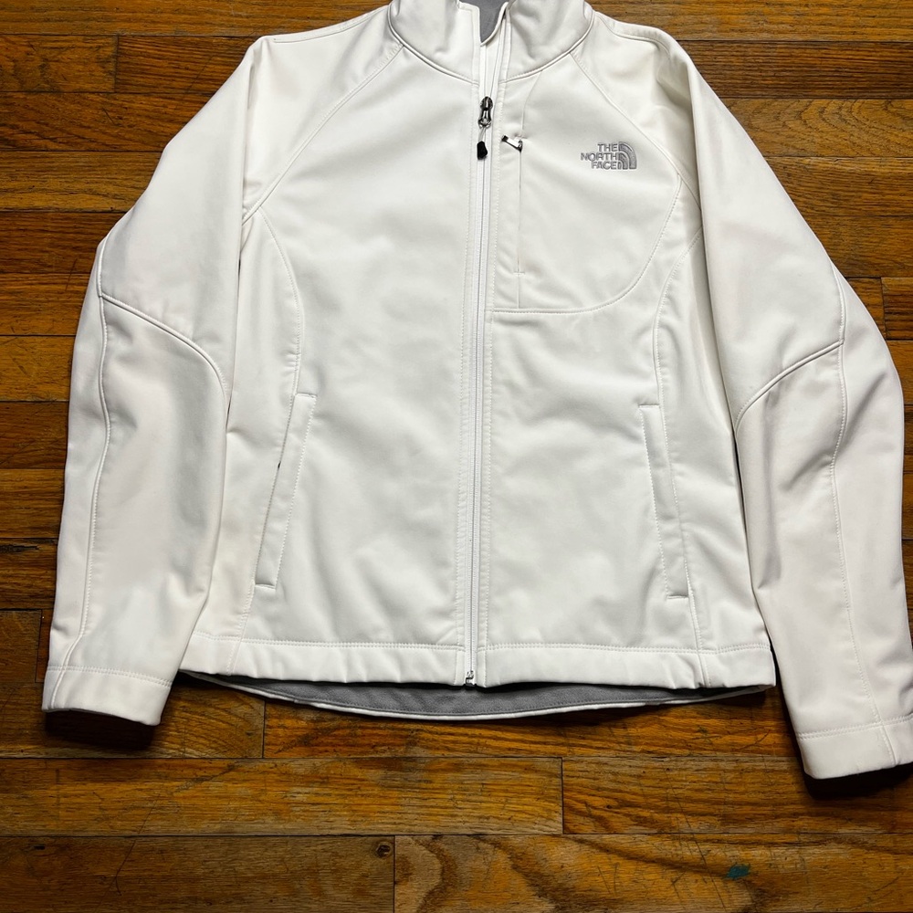 The North Face Light Gray/White Women's Jacket with Logo Tag